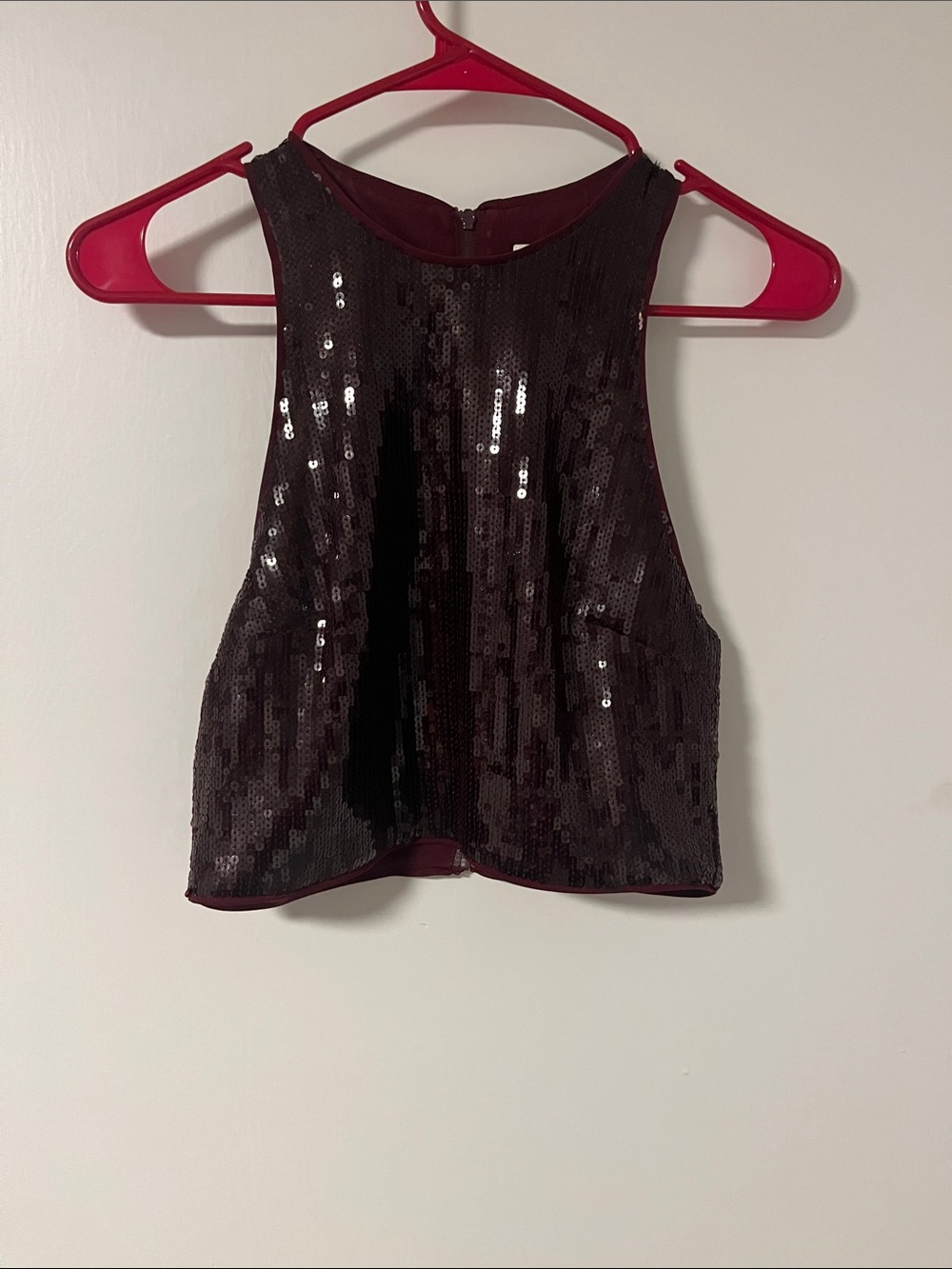 Purple Sequin Crop Top